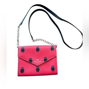 Kate Spade Red Hawthorne Lane Owls Mini Crossbody Bag